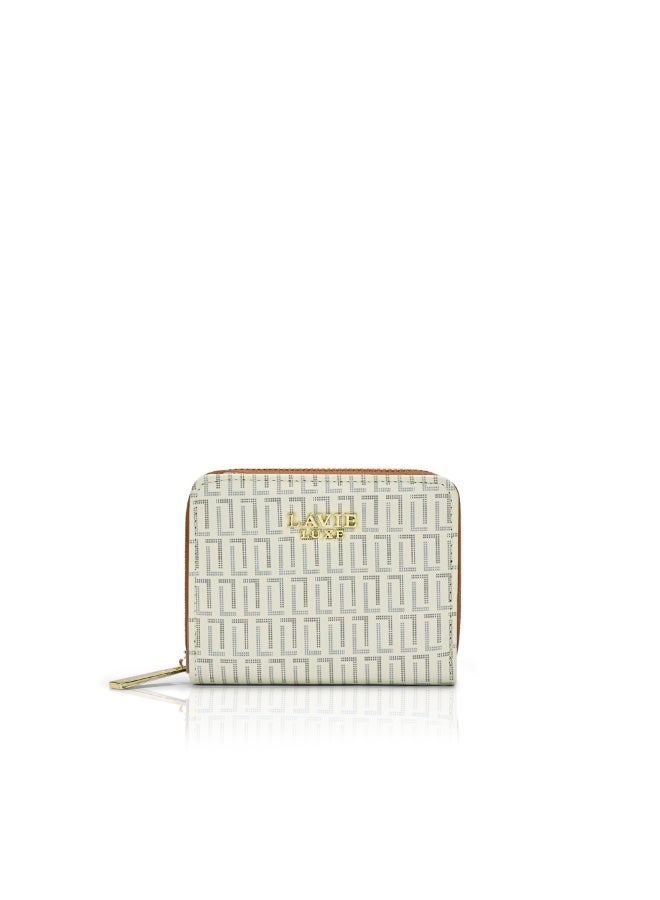 Lavie Luxe Women's Mono Flap25 small zip around wallet (White) - Image 1